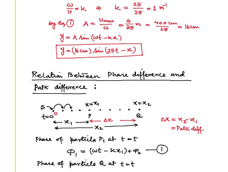 Relation Between Phase Difference and Path Difference